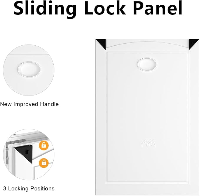 Aluminum XL Dog Door with 2 Sliding Lock Panels, Doggy Door - Image 3