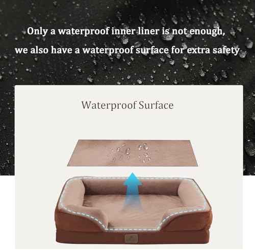 Bedfolks Orthopedic Dog Bed Extra Small, Waterproof Dog Sofa Bed for