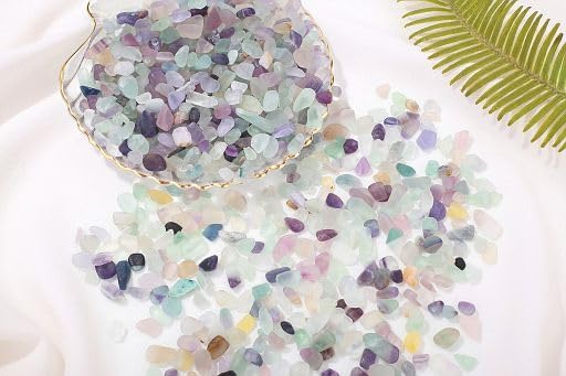 YATOJUZI 1.5lb Fluorite Aquarium Gravel Rocks Natural Tumbled Healing Crystal - Image 2