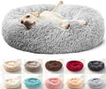 Original Calming Donut Dog and Cat Bed in Shag Fur, Dog Beds by Unknown