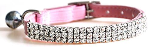 CHUKCHI Soft Velvet Safe Cat Adjustable Collar Bling Diamante - Image 3
