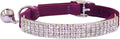 THAIN Rhinestones Cat Dog Collar Soft Velvet Safe Adjustable Collar Bling by THAIN