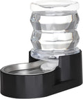 RIZZARI Dog Food Water Dispenser: 4L Large Black Stainless Steel Feeder by RIZZARI