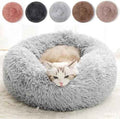 Fluffy Calming Cat Beds for Indoor Cats - Washable Round Dog Beds for