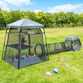 3 in 1 Portable Cat Enclosures with Tunnel & Cat House, Quick Setup