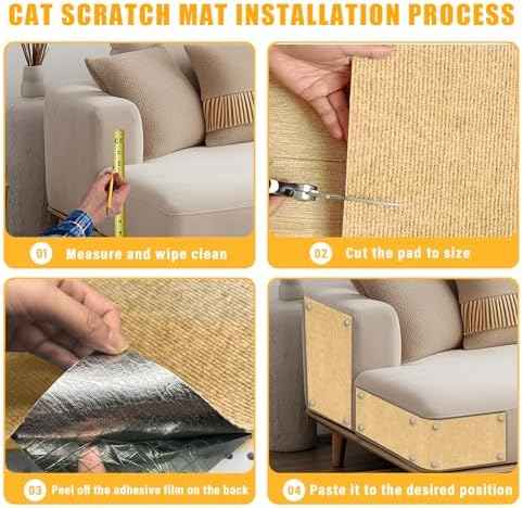 Cat Scratch Mat,78.8"x15.9" Trimmable Self-Adhesive Cat Scratch