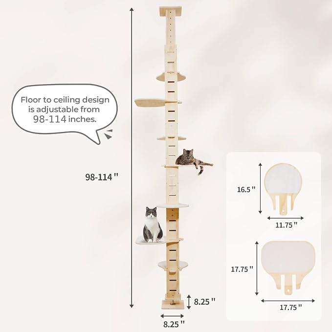 COZIWOW Floor to Ceiling Cat Tree Tower - Image 6