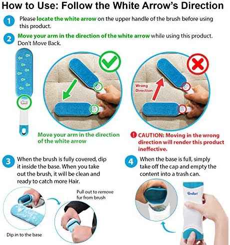 Pet Hair Remover: Reusable Dog Cat Lint Brush for Couch Furniture