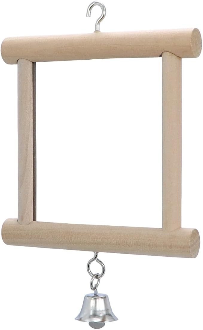 4 PCS Bird Mirror with Bell Parrot Hanging Interactive Playing Toy - Image 5