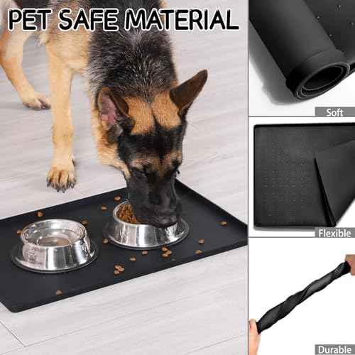 MateeyLife Silicone Cat & Dog Food Mat for Floors Waterproof