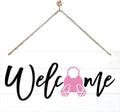 Welcome Sign for Front Door, Welcome Decor Wooden Hanging Sign for Wall Decor by corner+wind
