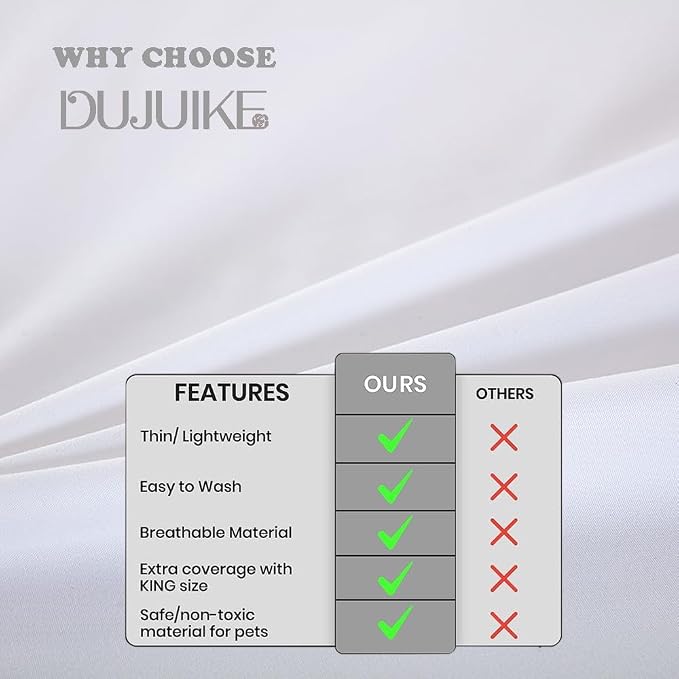 DUJUIKE Waterproof Bed Cover for Dog and Cats, Pet Hair Resistant Bed Sheet - Image 4