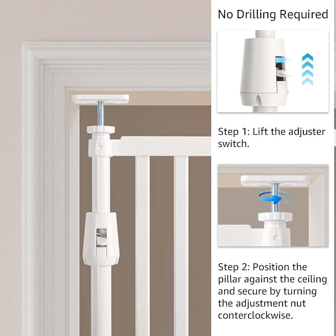 unipaws 75" High Extra Tall Cat Gate, Auto Closing and No Drilling Safety Gate - Image 4