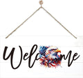 Welcome Sign for Front Door, Welcome Decor Wooden Hanging Sign for Wall Decor by corner+wind