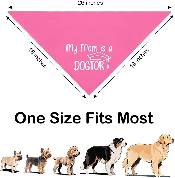 My Mom is A Dogtor Pink Dog Bandana, Graduation Gifts - Image 2