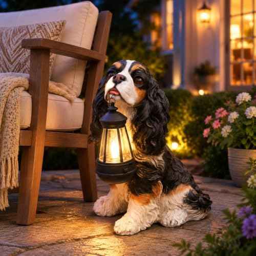 Tricolor Cavalier King Charles Spaniel - 12.99 Inch Outdoor Dog