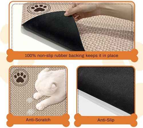 Pet Feeding Mat for Floors Waterproof Dog Mat for Food and Water