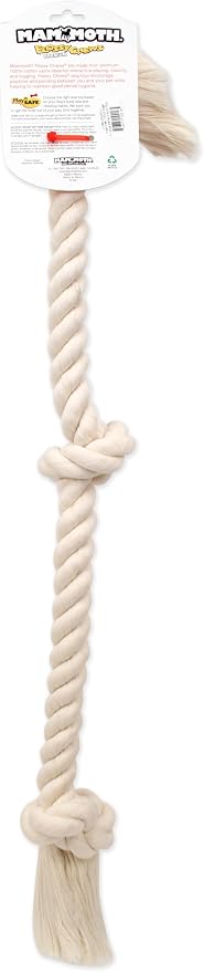 Flossy Chews 100-Percent Cotton White 3-Knot Rope Tug - Image 2