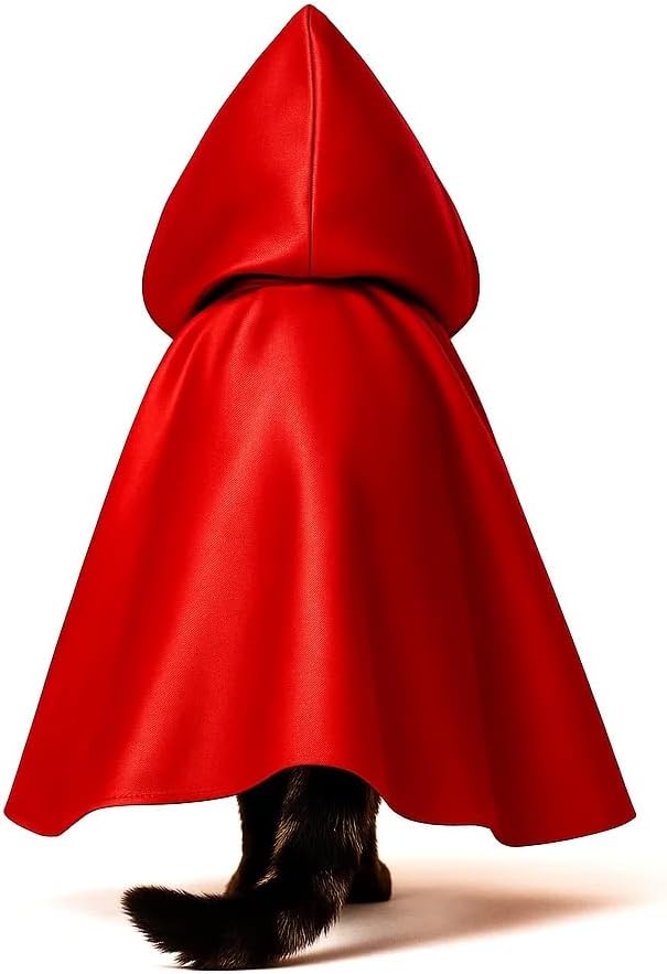 Red Cat Cloak with Hood for Indoor Cats, Funny Superhero Cosplay Halloween - Image 9
