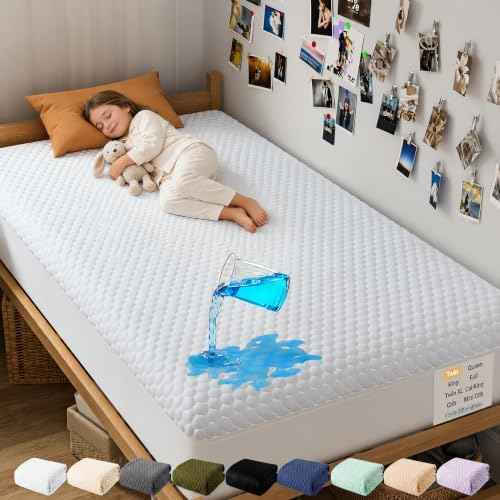 OhGeni Waterproof Mattress Protector,Twin Size Soft Bamboo Viscose Top