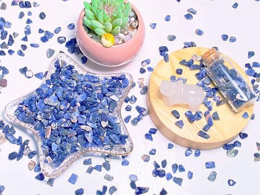 YATOJUZI Blue Sodalite Aquarium Gravel Rocks Bulk Wholesale Tumbled Crystals - Image 3