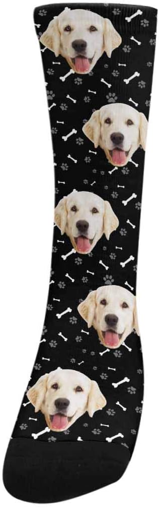 MyPupSocks Custom Personalized Photo Pet Face Socks, Cat and Dog Tracks Paws - Image 4