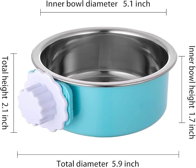 Stainless Steel Removable Pet Food Bowl, Anti-overturn Water Feeder Container - Image 2