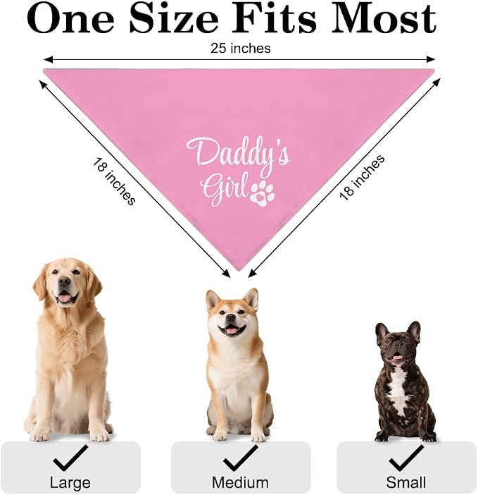 Daddy's Girl Funny Dog Bandana, Valentines Day Dog Bandana - Image 2
