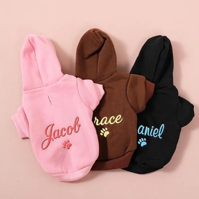 GODMERCH Custom Name Embroidered Dog Hoodie, Embroidery Dog Sweaters - Image 4