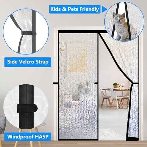 RELIANCER Magnetic Thermal Insulated Door Curtain,Waterproof EVA Door
