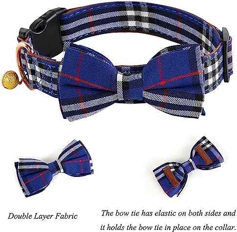 Yizepet Dog Collar with Bow Tie- Adjustable pet Collar for Dogs with