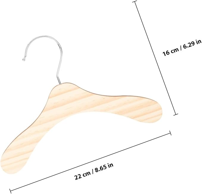 SUPVOX 10pcs 8.66-inch Solid Wood Pet Hangers Small Dog and Cat Clothes Hangers - Image 2