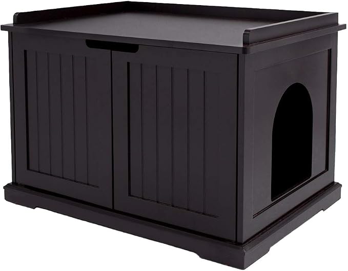unipaws Cat Litter Box Enclosure Furniture, Cat Washroom, Hidden Litter Box by unipaws