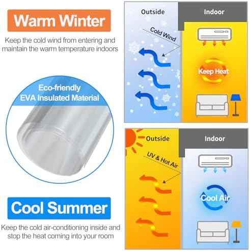RELIANCER Magnetic Thermal Insulated Door Curtain,Waterproof EVA Door