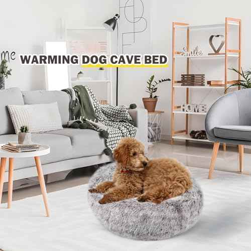 Cat Bed for Indoor Cats, Calming Cozy Cave with Self-Warming Plush