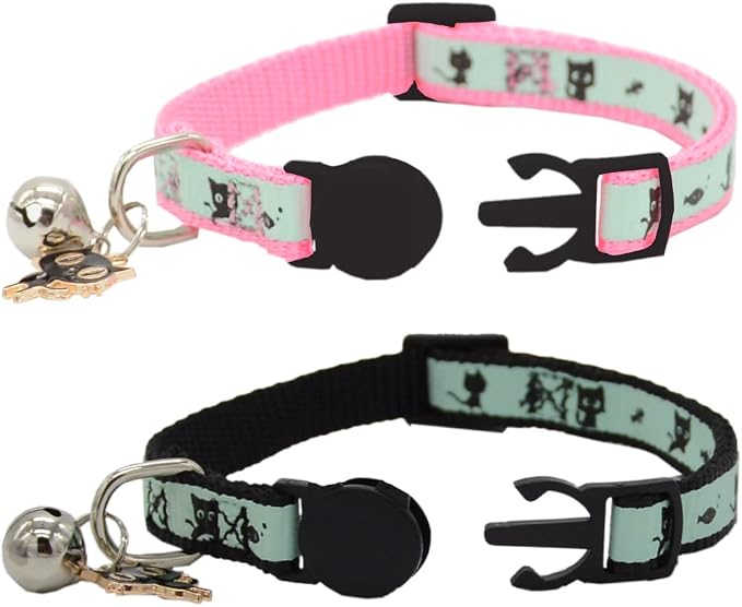 2 Pack Glow in The Dark Cat Collar - Image 2