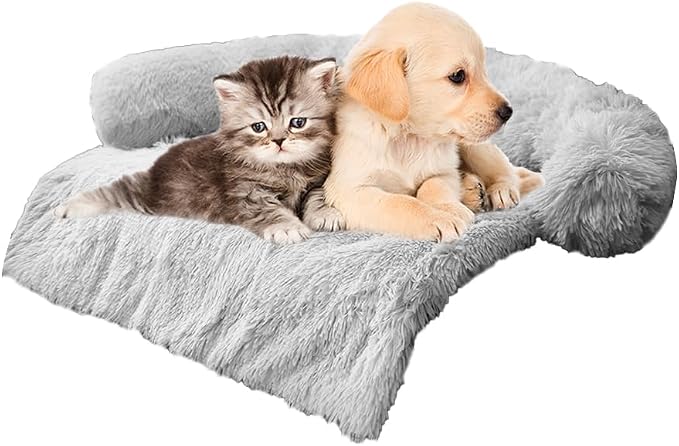 Calming Dogs/Cats Bed Mats, Dog Pad Washable Removable Couch Cover, Plush Long by Tinaco