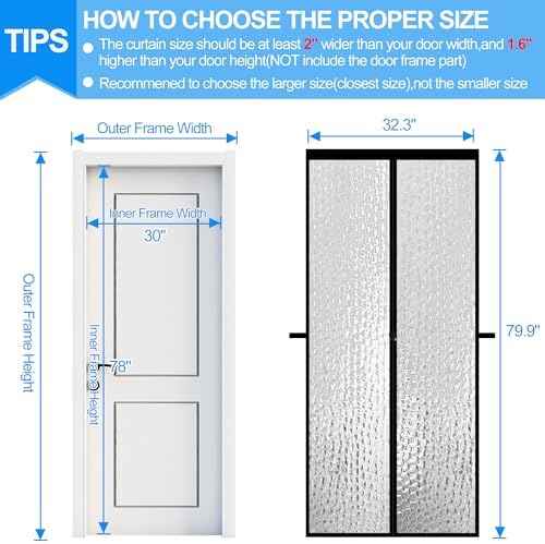 RELIANCER Magnetic Thermal Insulated Door Curtain,Waterproof EVA Door