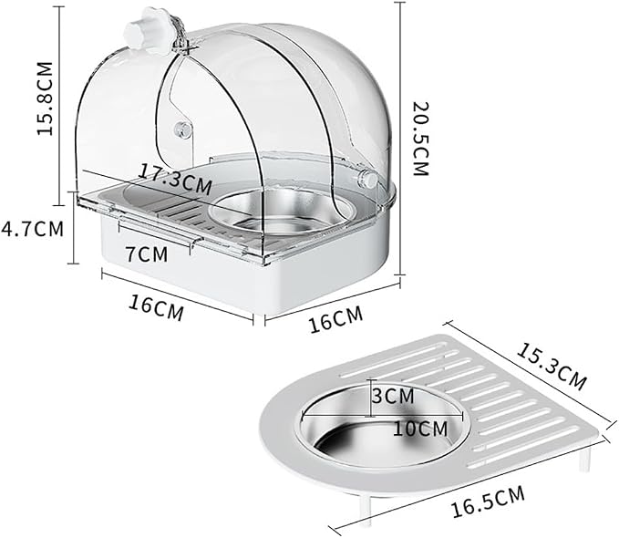 Hanging Brid Bath with Feeder for Cage, 3 in 1 Multifunction Bird - Image 4