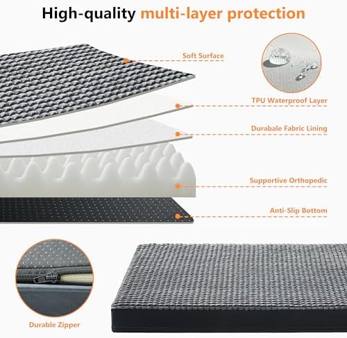 KISYYO Orthopedic L Dog Beds for Large Dogs with Removable Washable