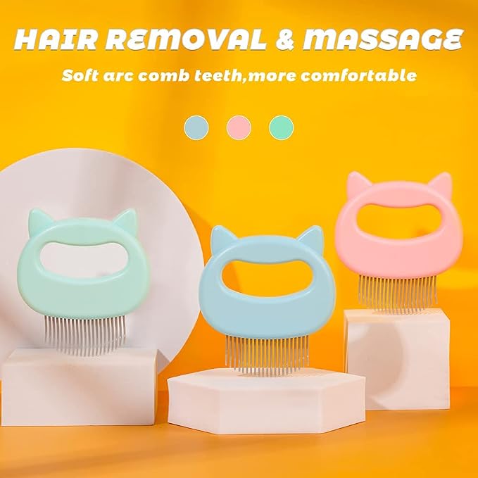 Cat Comb Pet Short Long Hair Removal Massaging Shell Comb Soft Deshedding Brush - Image 6