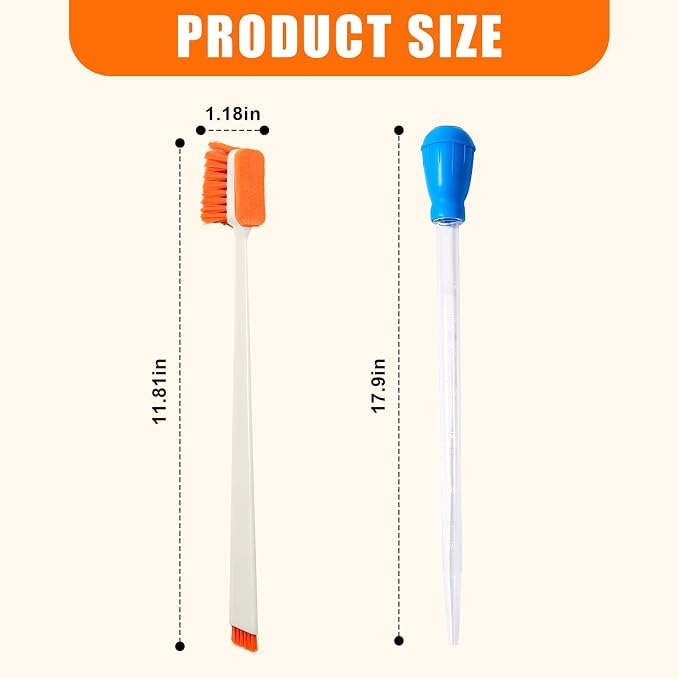 2PCS Fish Tank Cleaning and Feeder Kit, Fish Tank Cleaner Brush and Coral - Image 2