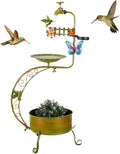 VEWOGARDEN Bird Bath for Outside, Solar Metal Outdoor Standing Birdbath by VEWOGARDEN