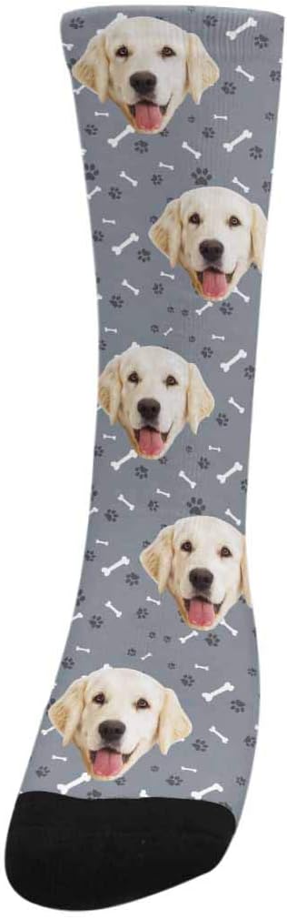 MyPupSocks Custom Personalized Photo Pet Face Socks, Cat and Dog Tracks Paws - Image 4