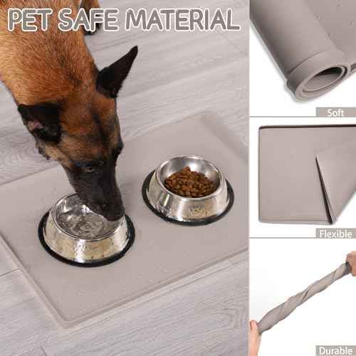 MateeyLife Silicone Cat & Dog Food Mat for Floors Waterproof