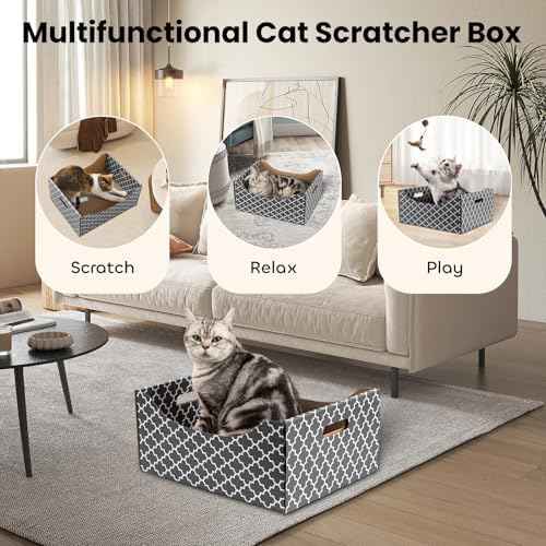 [Ultra-Large] Cardboard Cat Scratcher Box, Heavy Duty Cat Scratcher