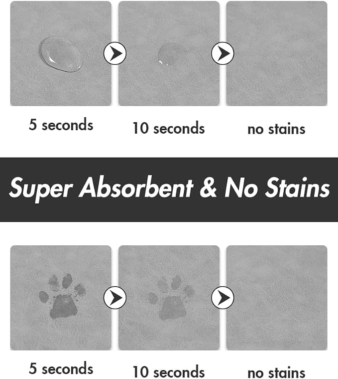Absorbent Dog Food Mat-Dog Mat for Food and Water Bowl, Quick Dry Pet Food Mat - Image 2
