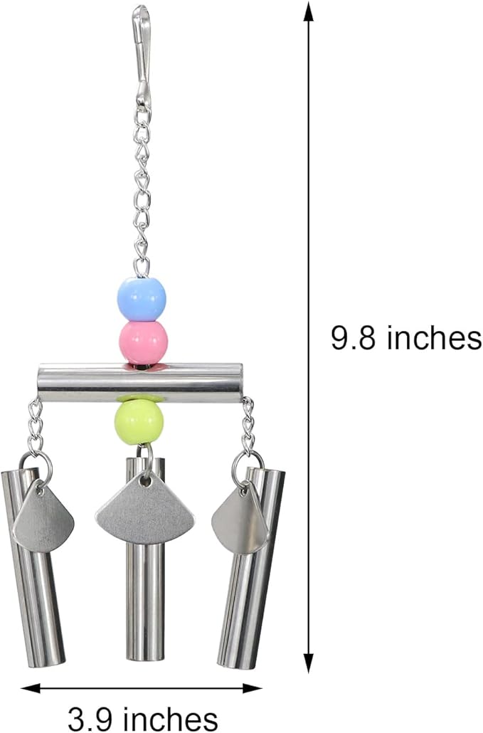 Wontee Bird Stainless Steel Bells String Parrot Hanging Chew Toy - Image 3