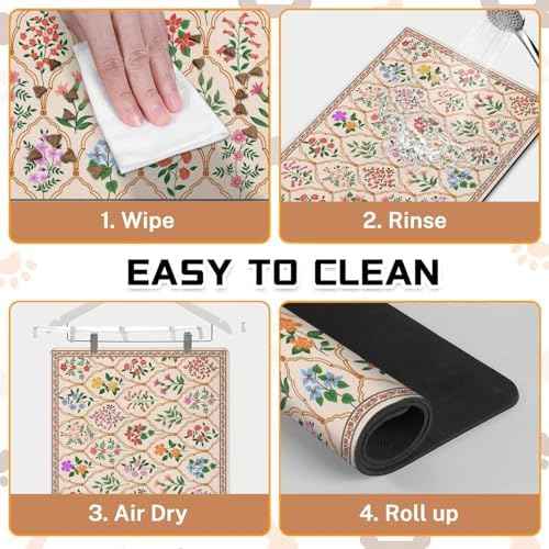Absorbent Pet Dog Bowl Mat for Food and Water, Pet Cat Food Feeding