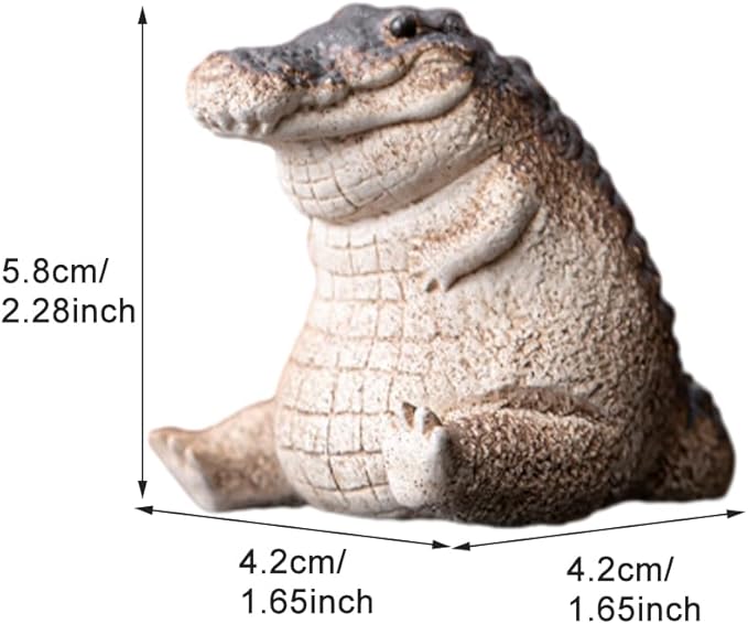 Mini Alligator Baby Statue Ornament, Cute Resin Crocodile Figurine, Tea Pet - Image 2